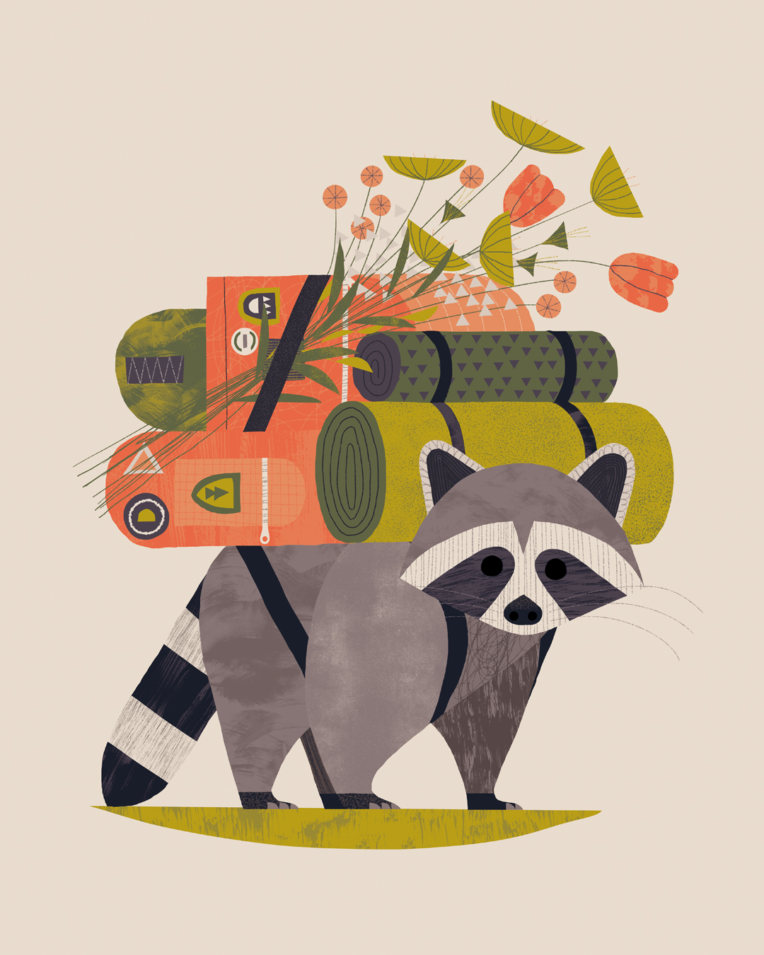 animals ants artwork cute Digital Art  duck plants poster prints racoo (5).jpg