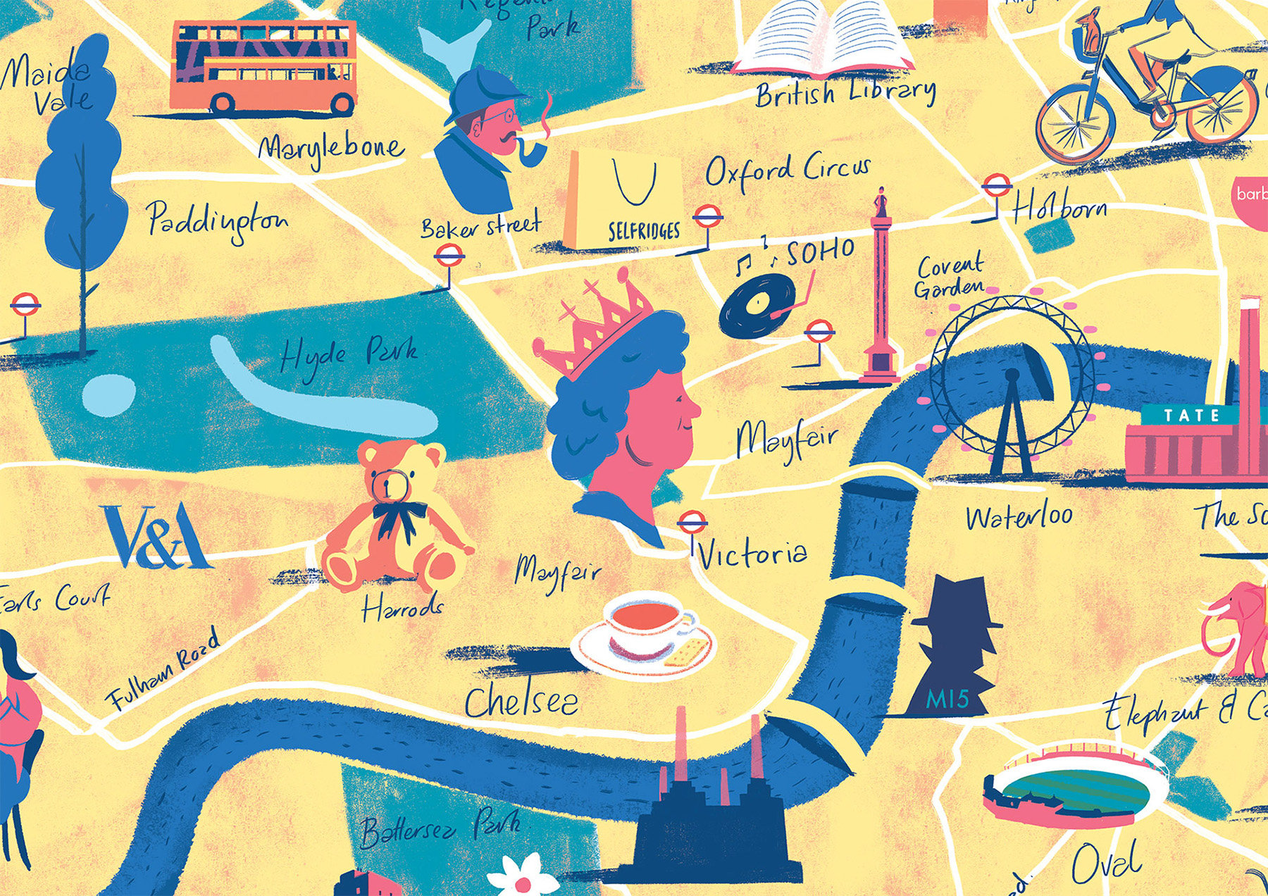 ILLUSTRATION  map map of london illustrated map London Kew Gardens tex (3).jpg