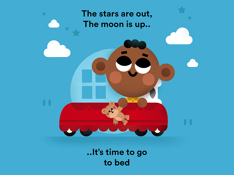 Night bed book cute drawing illustration illustrator night read sleep.png