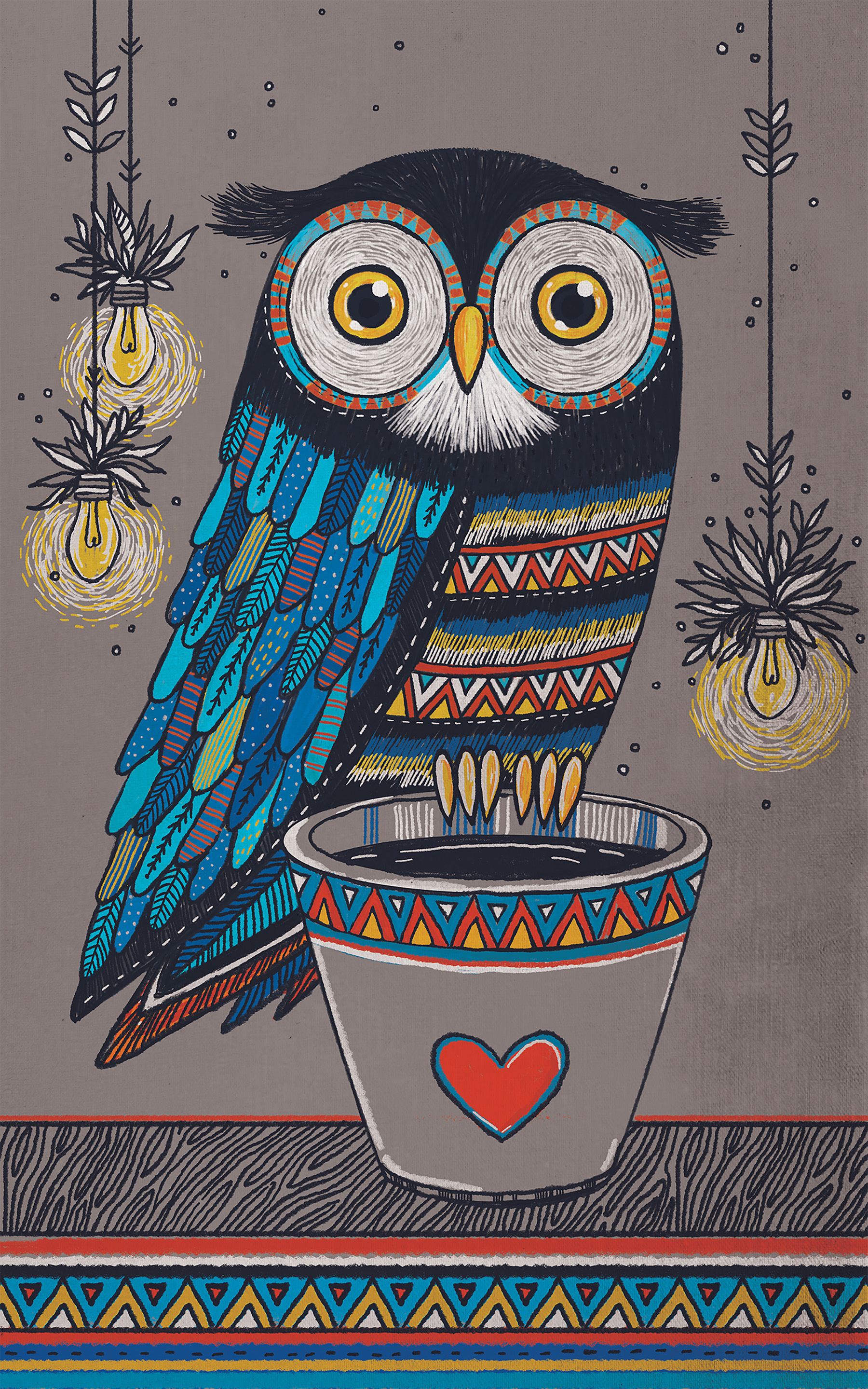 Interior architecture cafe owl wallart PUNE furniture India ILLUSTRATI.jpg