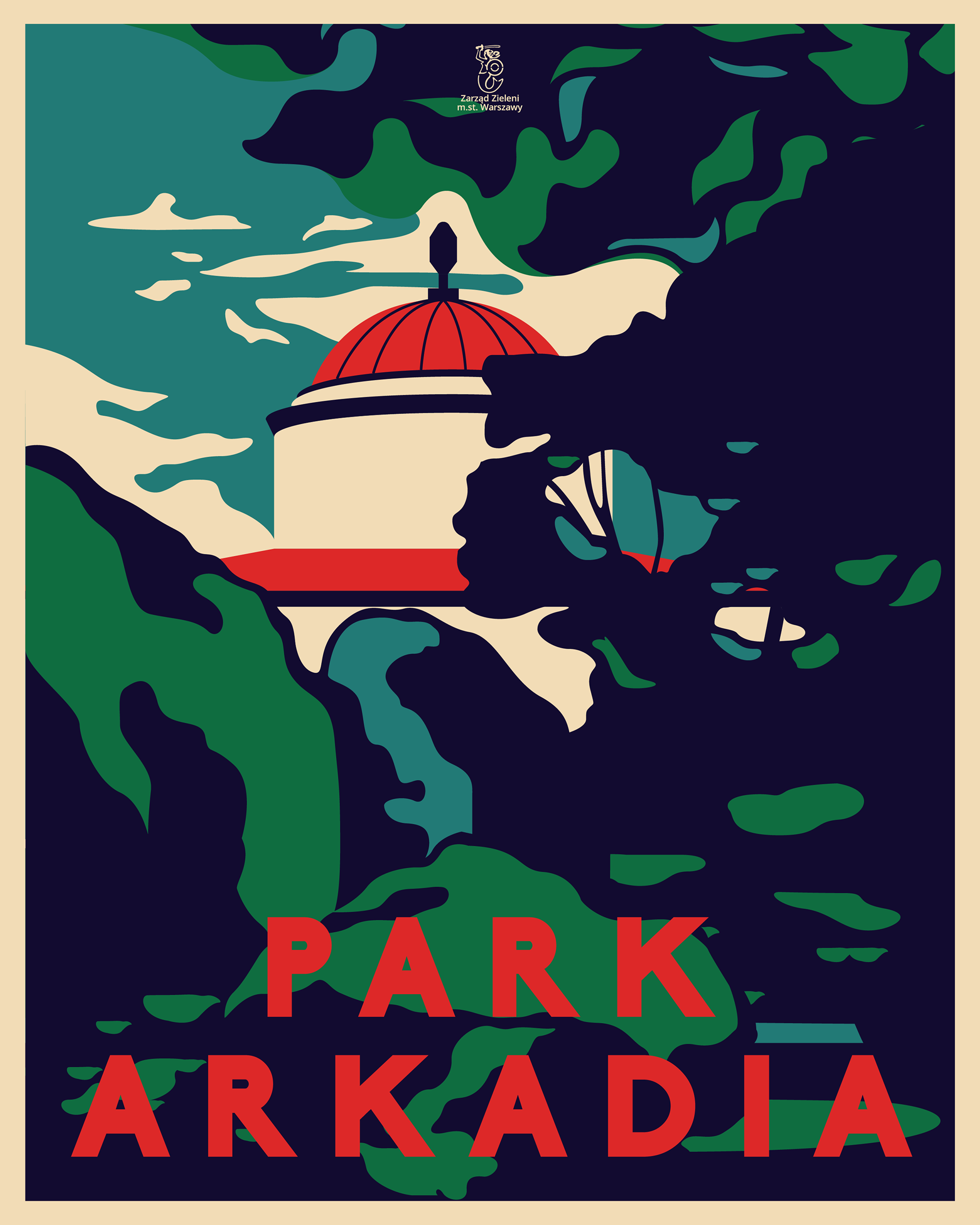 blue red white green Landscape Nature parks warsaw Warsaw Poster (4).png