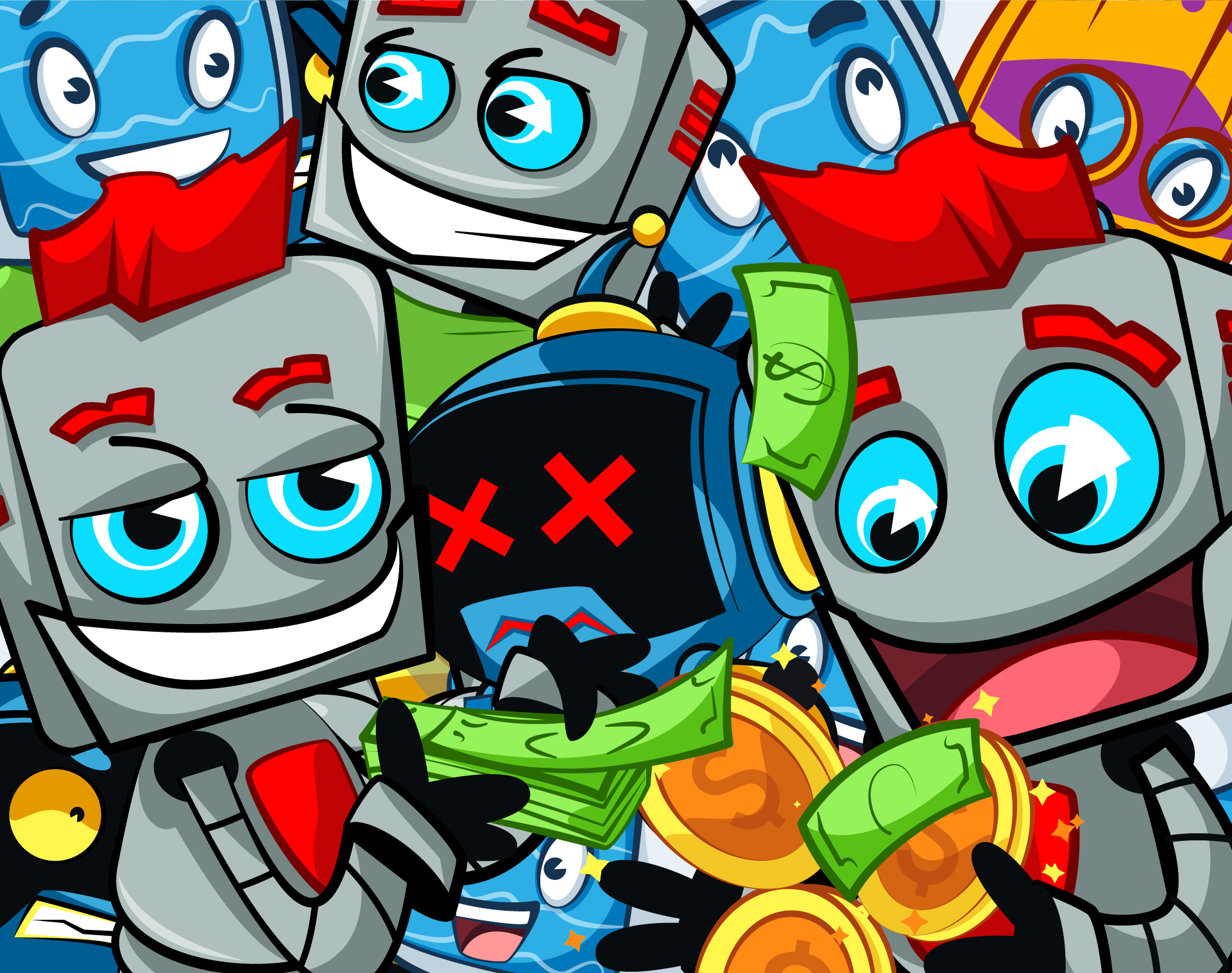 drawings Fun ILLUSTRATION  robot vector cartoon Character design  Masc.png