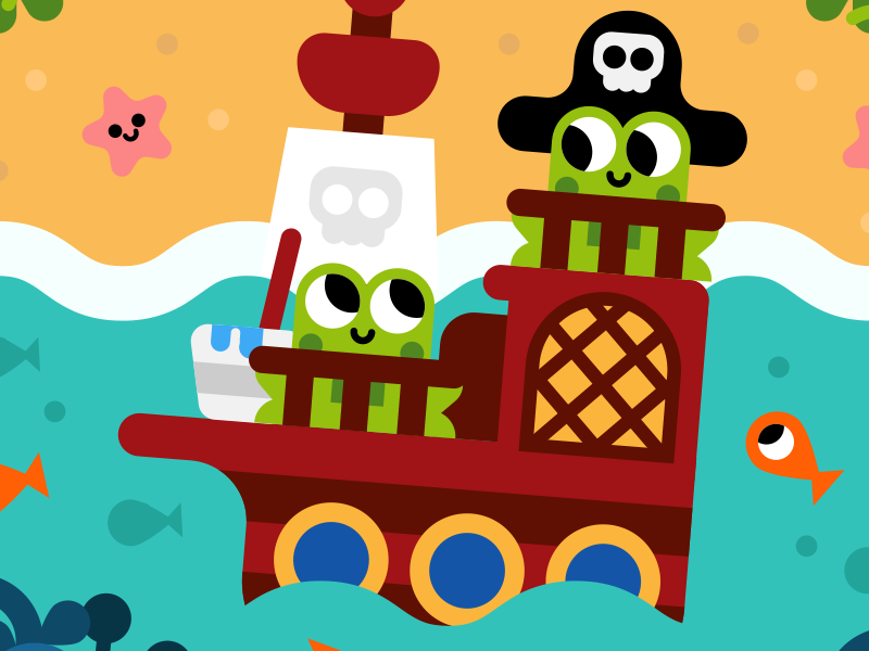 Pirate frogs animals character cute frogs illustration kawaii kids kid.png