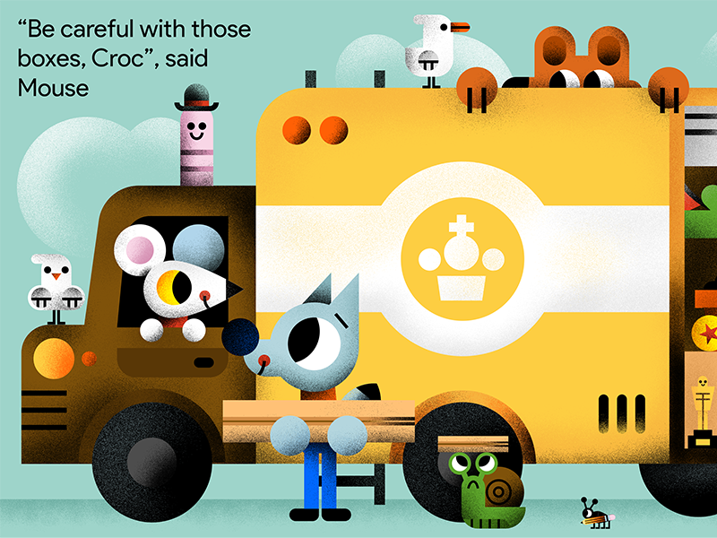 Moving buddies animalbook cute father fun illustration illustrator kid.png