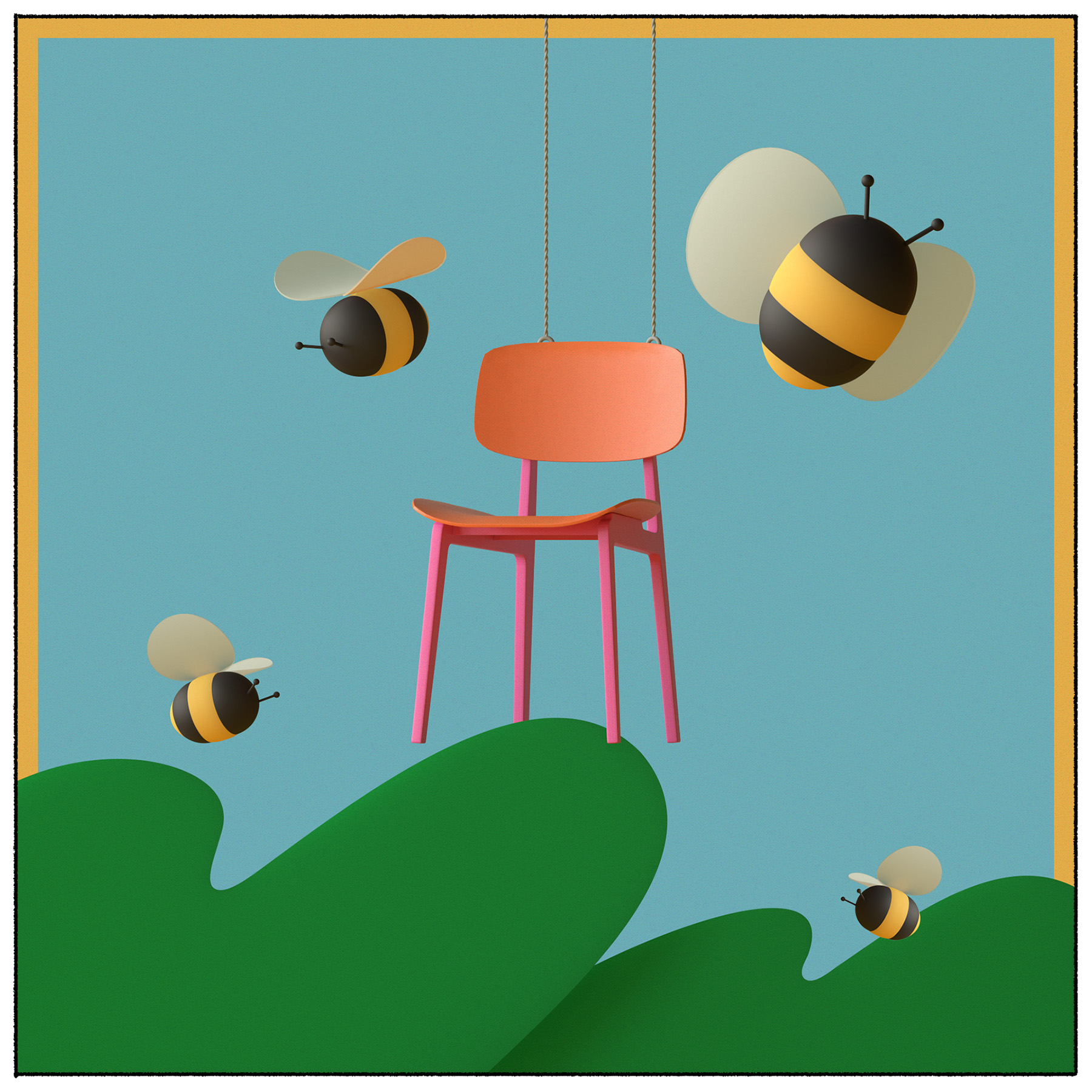 ILLUSTRATION  Character design  bees cinema 4d 3D Characters 3d design.jpg