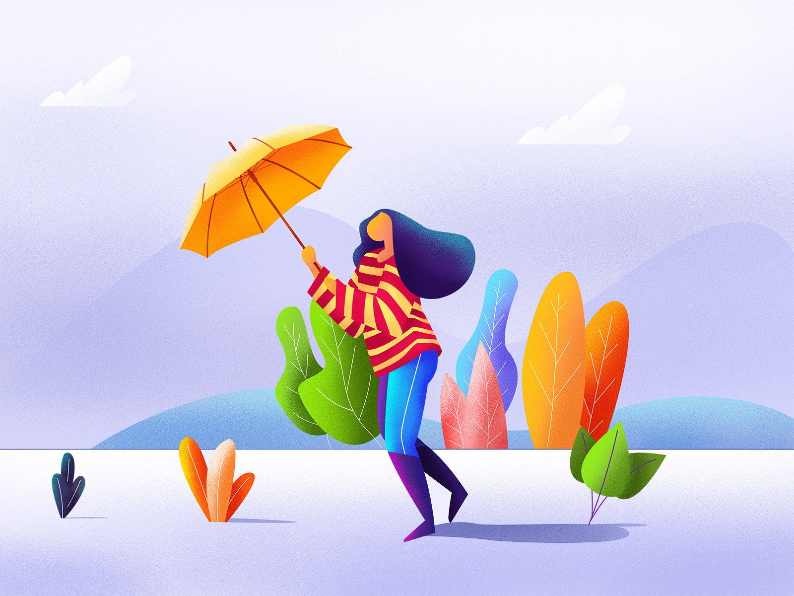 Nature Character design  ILLUSTRATION  dog human women SKY Flowers Cat (3).jpg