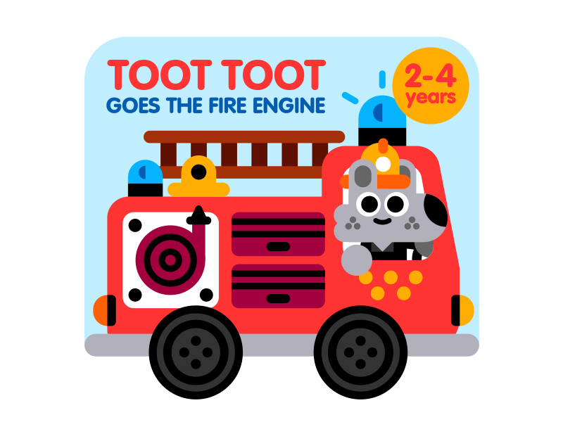 Toot toot goes the fire engine book character cute illustration illust.jpg