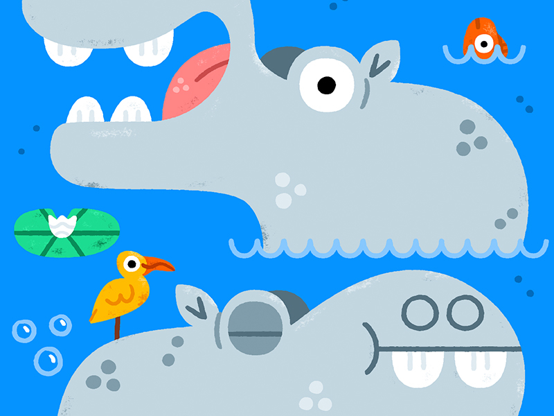 Hippopotamus animal cute friendly hippo hippopotamus illustration illu.jpg