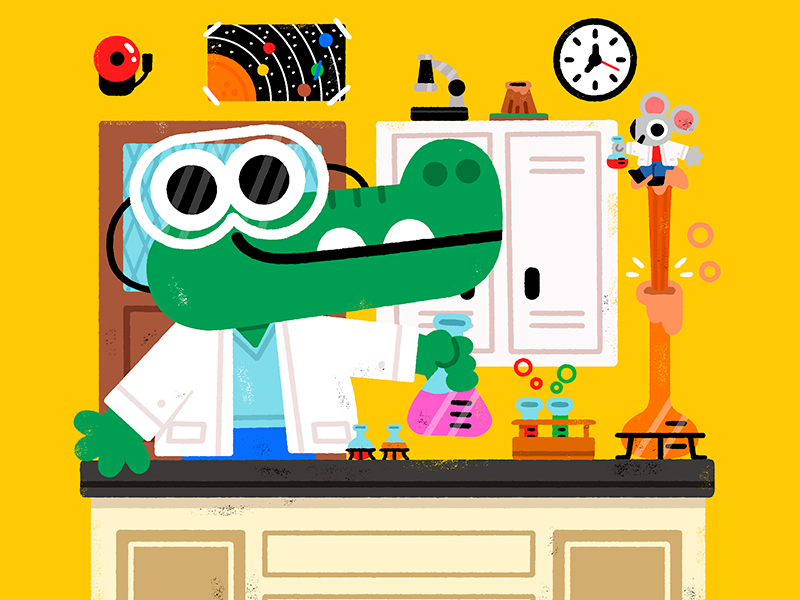 Lab partners animals croc cute fun illustration illustrator kids monda.jpg