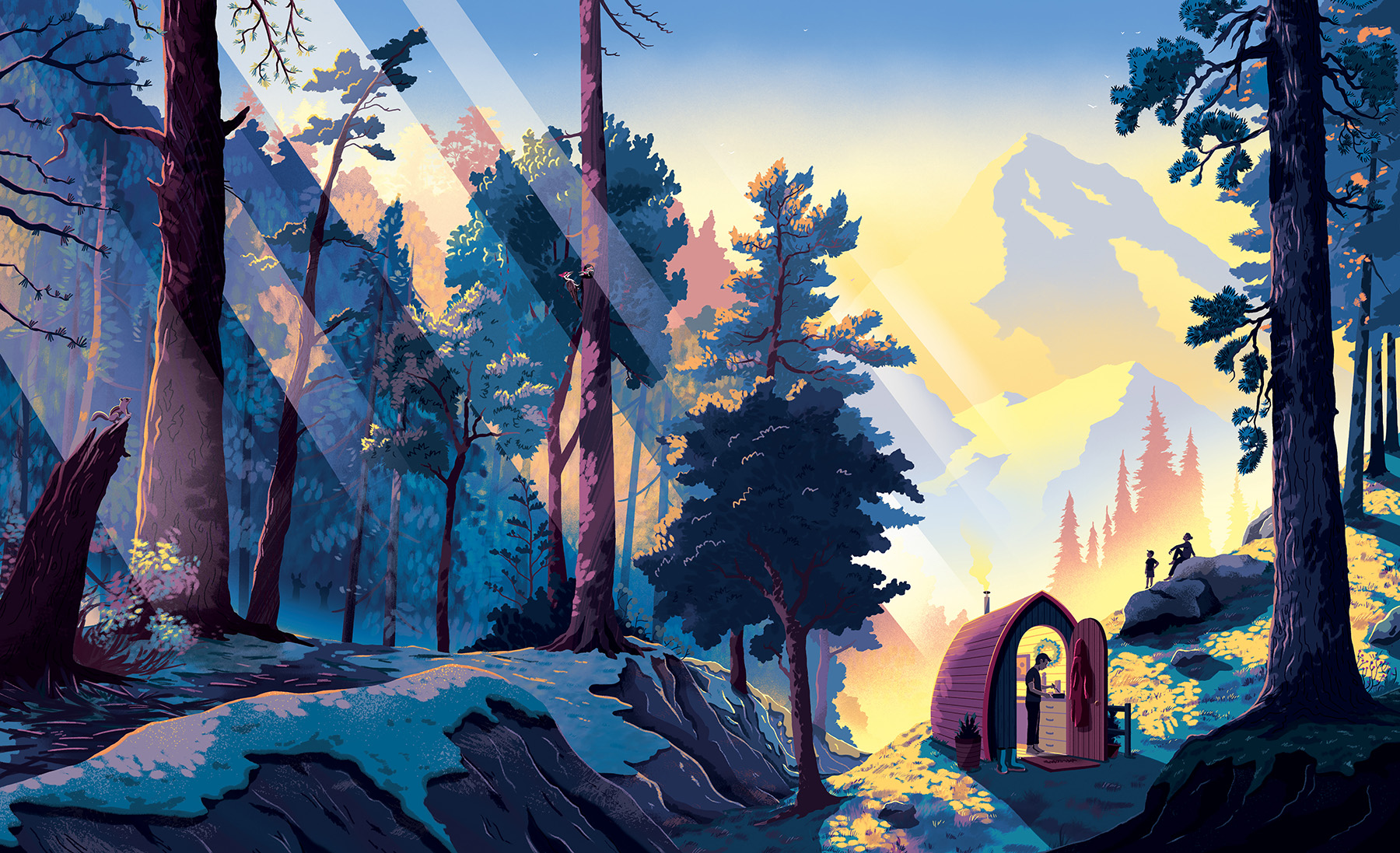 airbnb home cabin magazine cover woods forest ILLUSTRATION (3).jpg