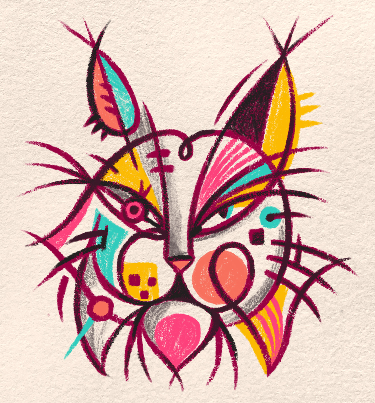 abstract Picasso Colourful  crayon chalk pop orangutan lynx hyena desi.jpg