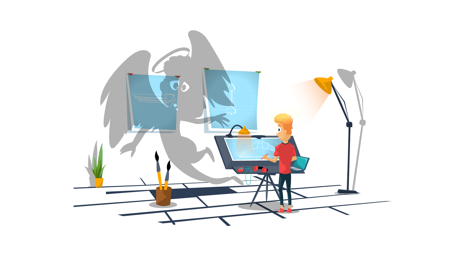 Character cupid Drawing  emotions heart ILLUSTRATION  Love Mascot (5).png