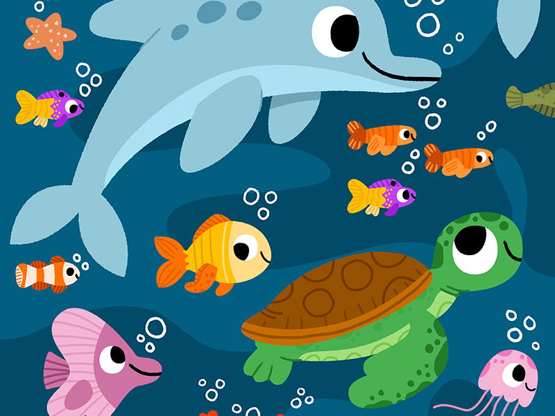 Lets go for a swim animals cute drawing fun illustration illustrator k.jpg