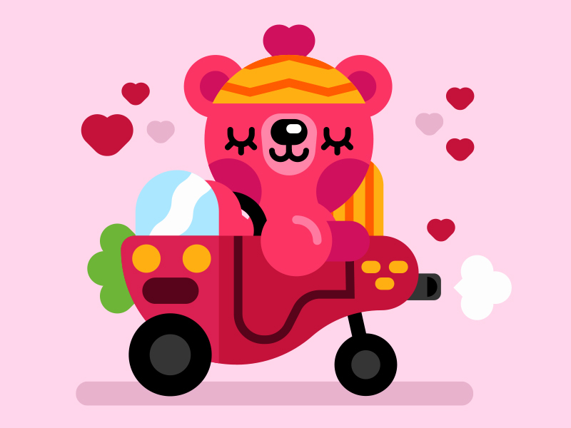 Tweedledee bear car character cute fruit love tweedlebop vector.jpg
