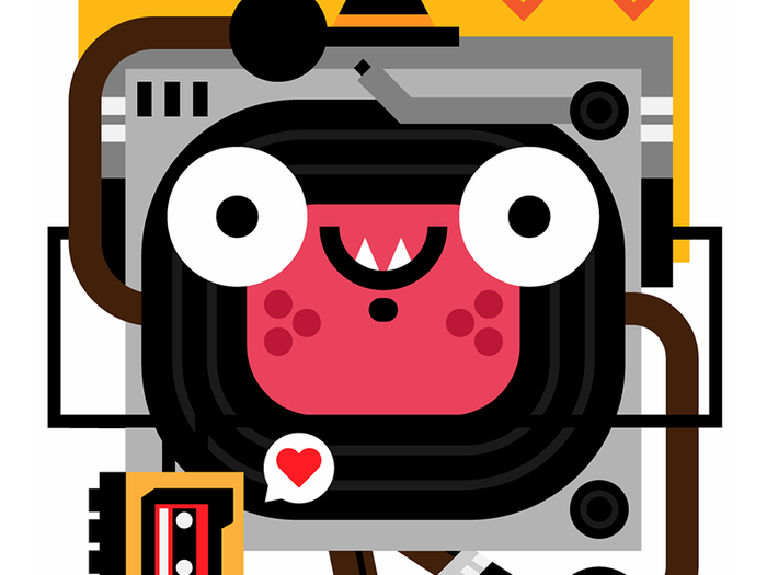Mr. Vinyl character cute illustration mr. vinyl music retro vector vin.png