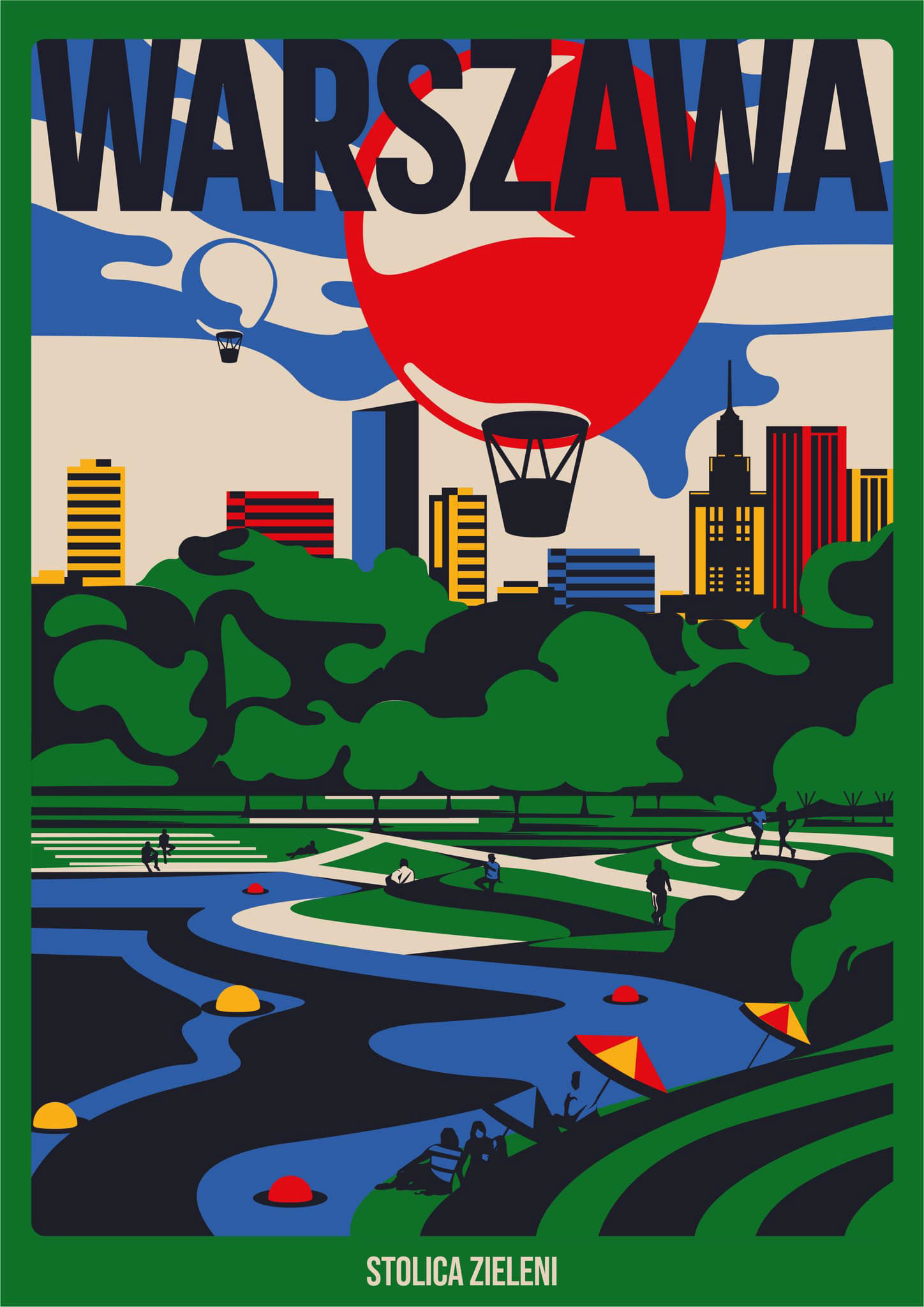 blue red white green Landscape Nature parks warsaw Warsaw Poster (8).jpg