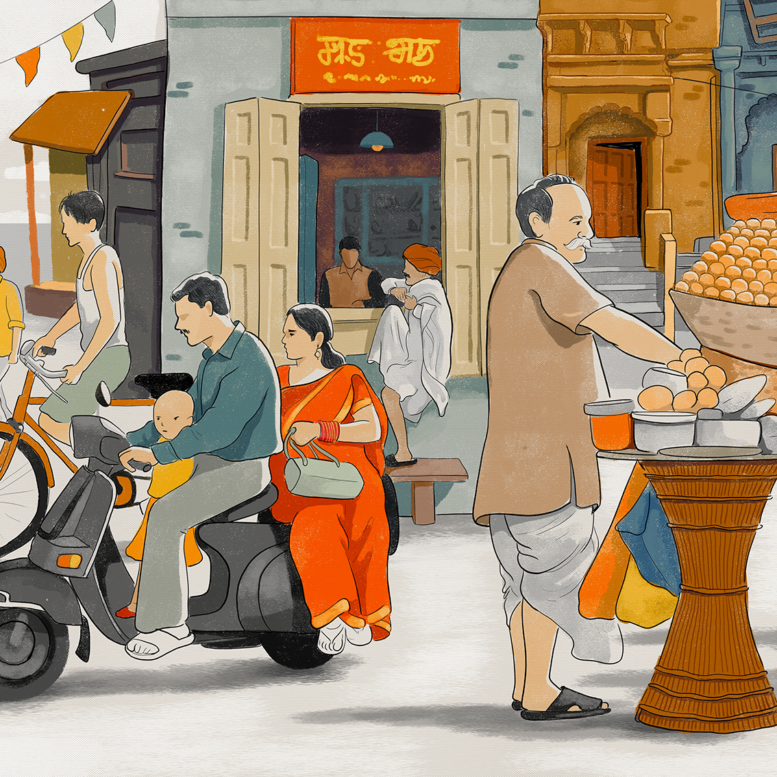 artist fine art ILLUSTRATION  indian painting   people Street Street A (5).jpg