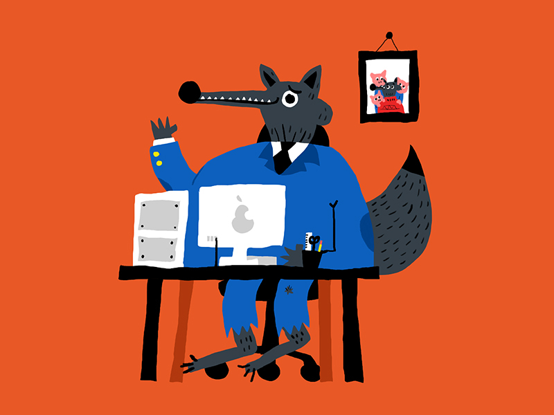 Wolfie at work animal book cute fun illustration illustrator kids read.jpg