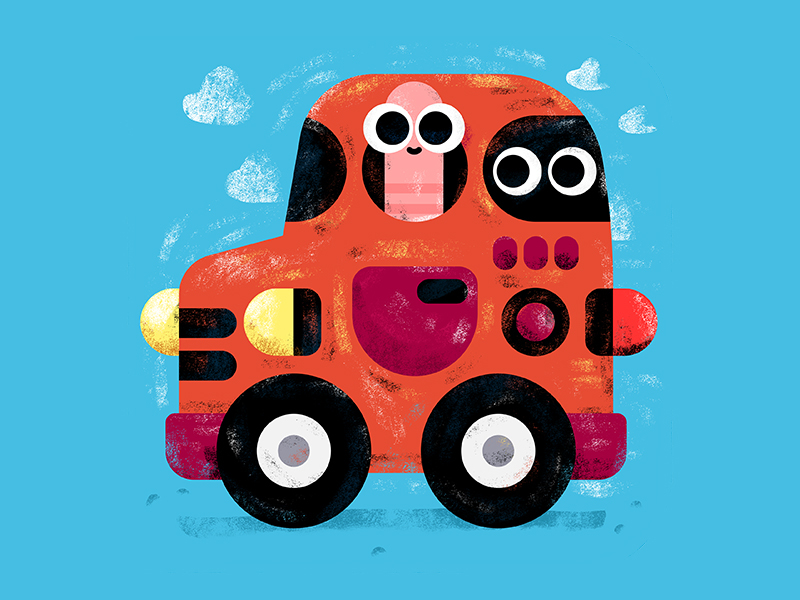 Beep beep book car illustration illustrator kids kidsart read red ride.jpg