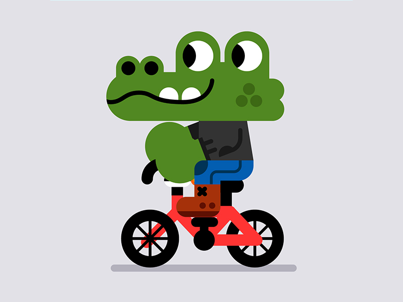Crocs red bike animal bicycle bike character crocodile cute illustrati.jpg