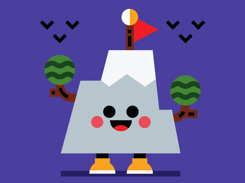 Aint no mountain high enough character cute monday motivation mountain.png