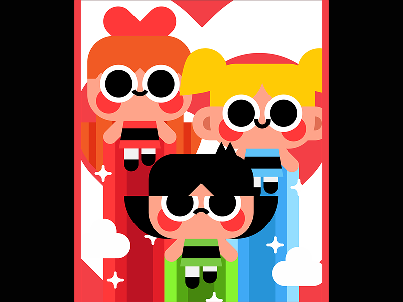 The Powerpuff Girls cartoon network character cute illustration poster.png
