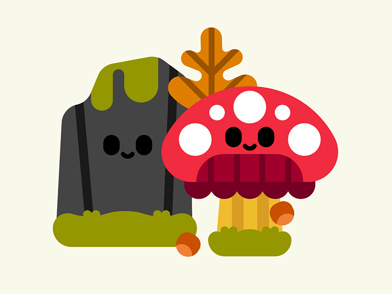 Autumn goodness autumn cute illustration mushroom rock vector.jpg