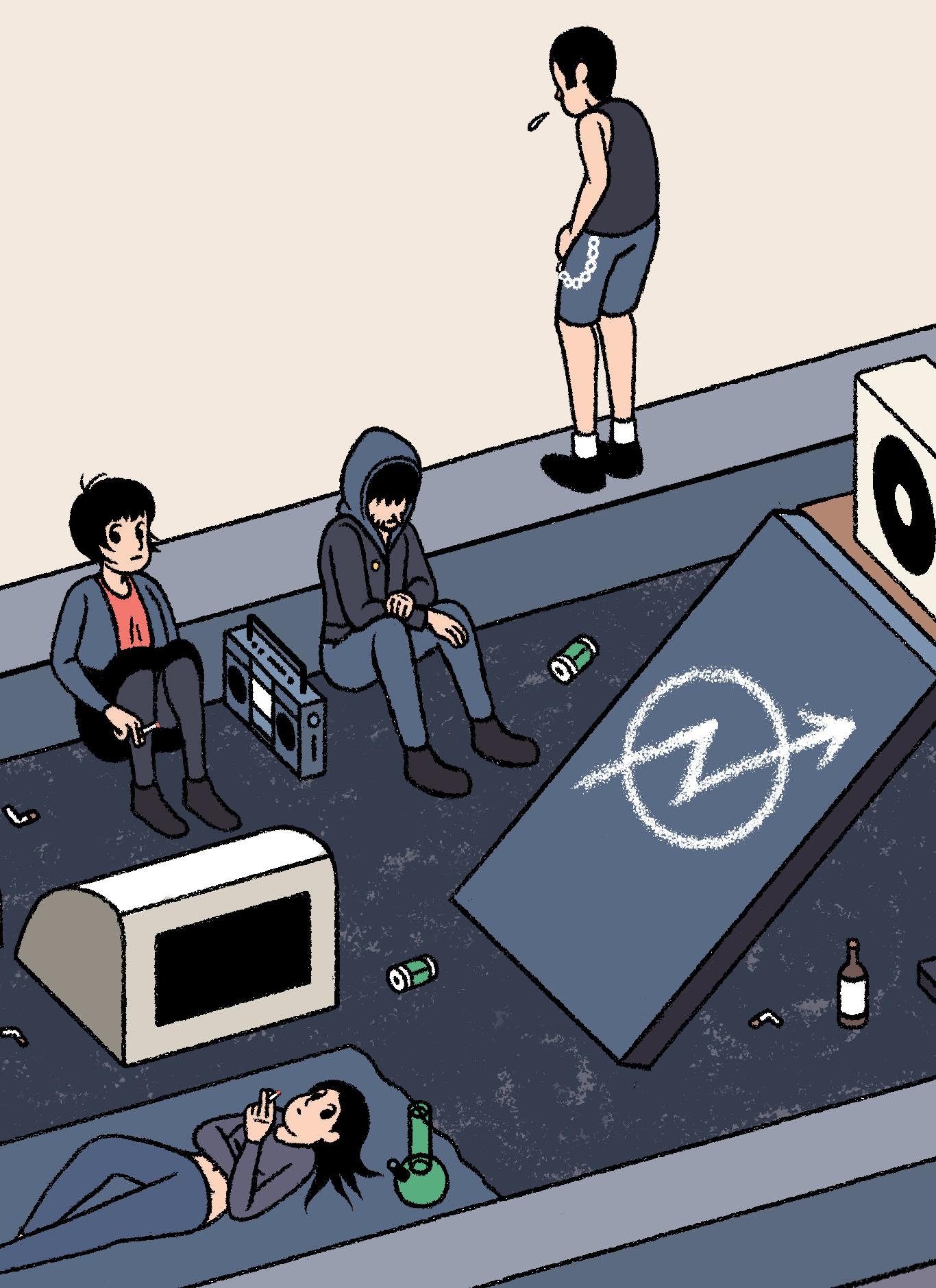 digitalart characterdesign ILLUSTRATION  building Isometric punk squat (4).jpg