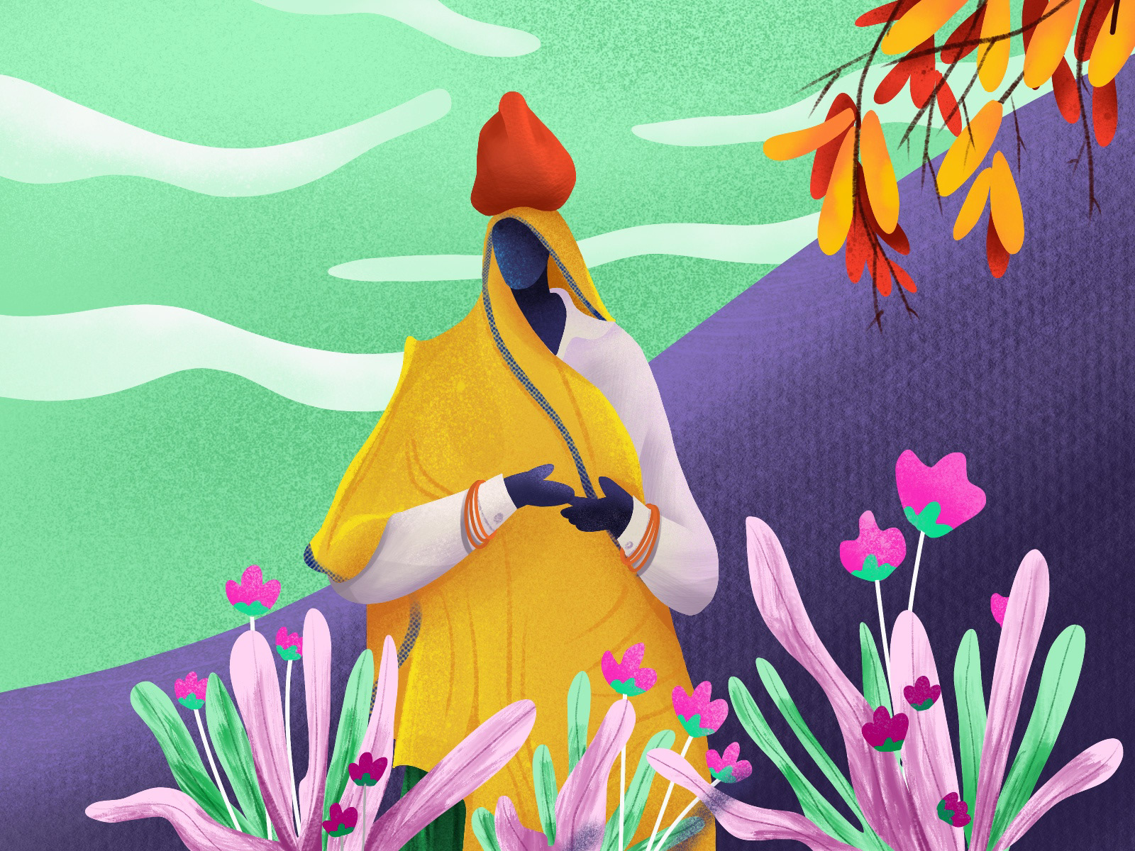 Character design  Nature indian Singer culture mother rain ILLUSTRATIO (3).jpg