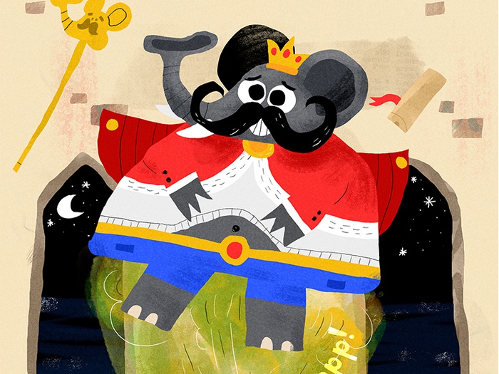 King Kandula drawing elephant fun gold illustration illustrator kids k.jpg
