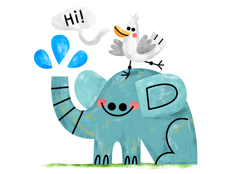 Good morning, yall! book elephant fun grass happy illustration illustr.jpg