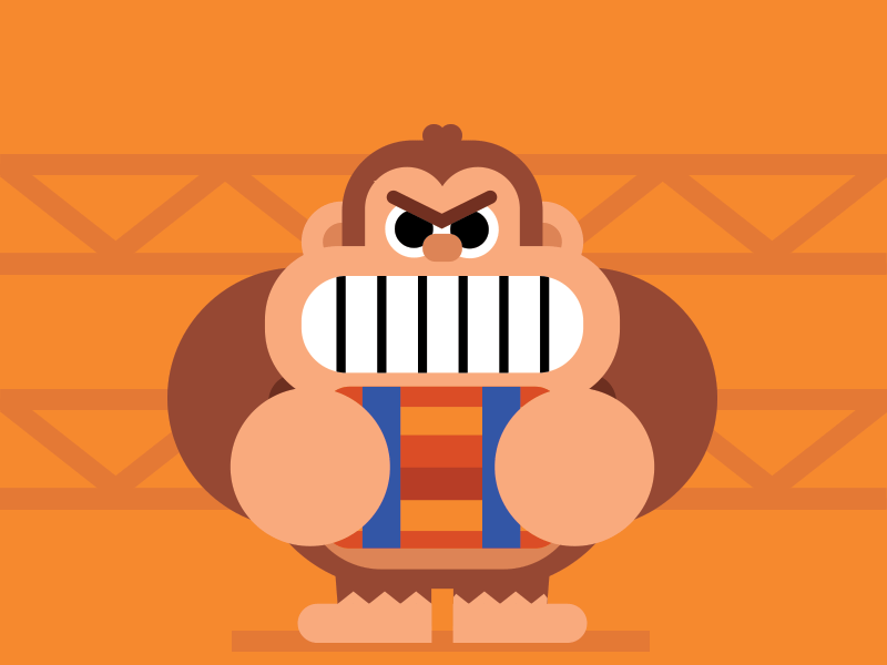 Kong ape classic cute donkey donkey kong game illustration kong ninten.gif