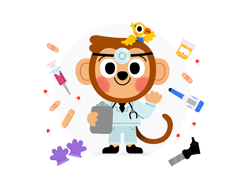 DR. MONKEY animals cute drawing fun illustration illustrator kids kids.jpg