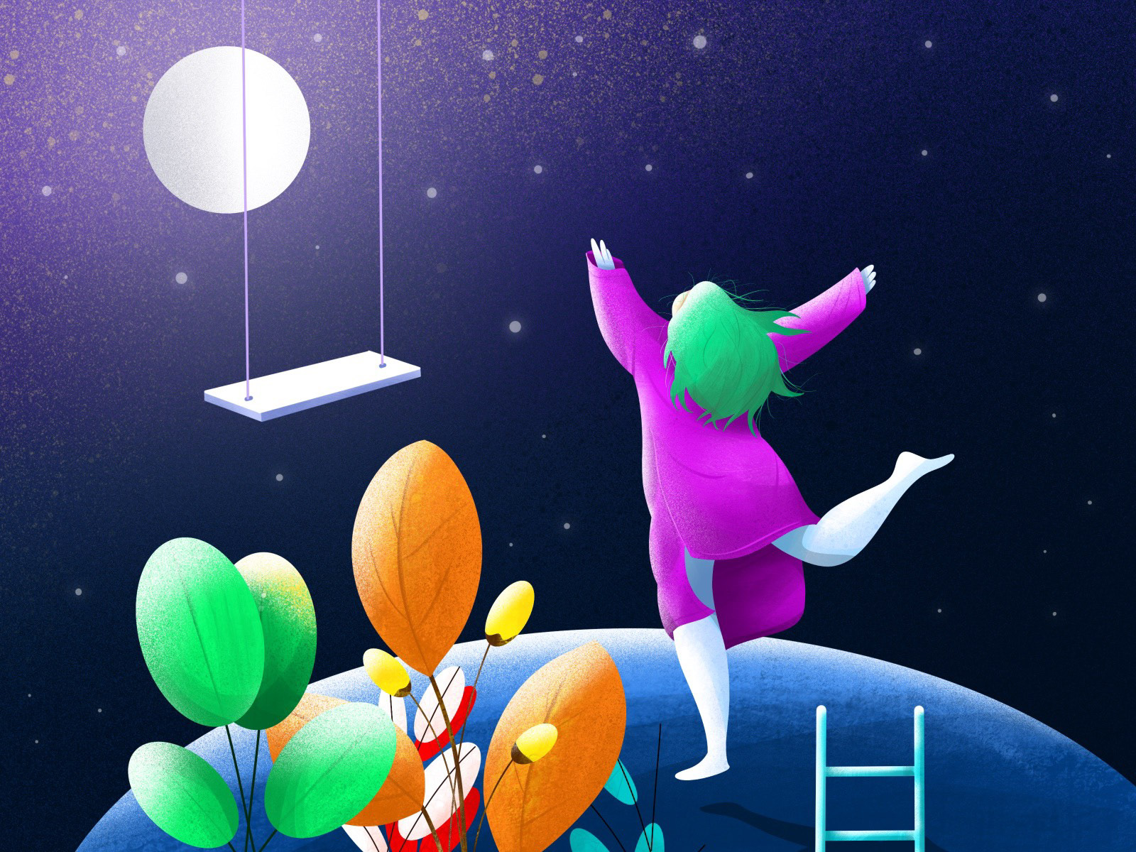 Computer dream fish girl ILLUSTRATION  moon Nature night Plant snake.jpg