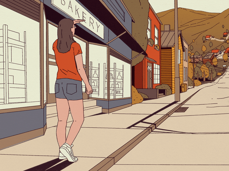 Climb city girl hill illustration mountain outdoors outside road stree.png