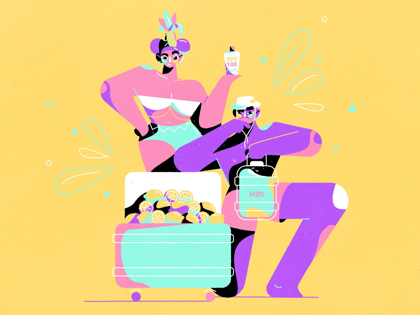 ILLUSTRATION  Character design  summer woman man art direction  Hot wa.jpg