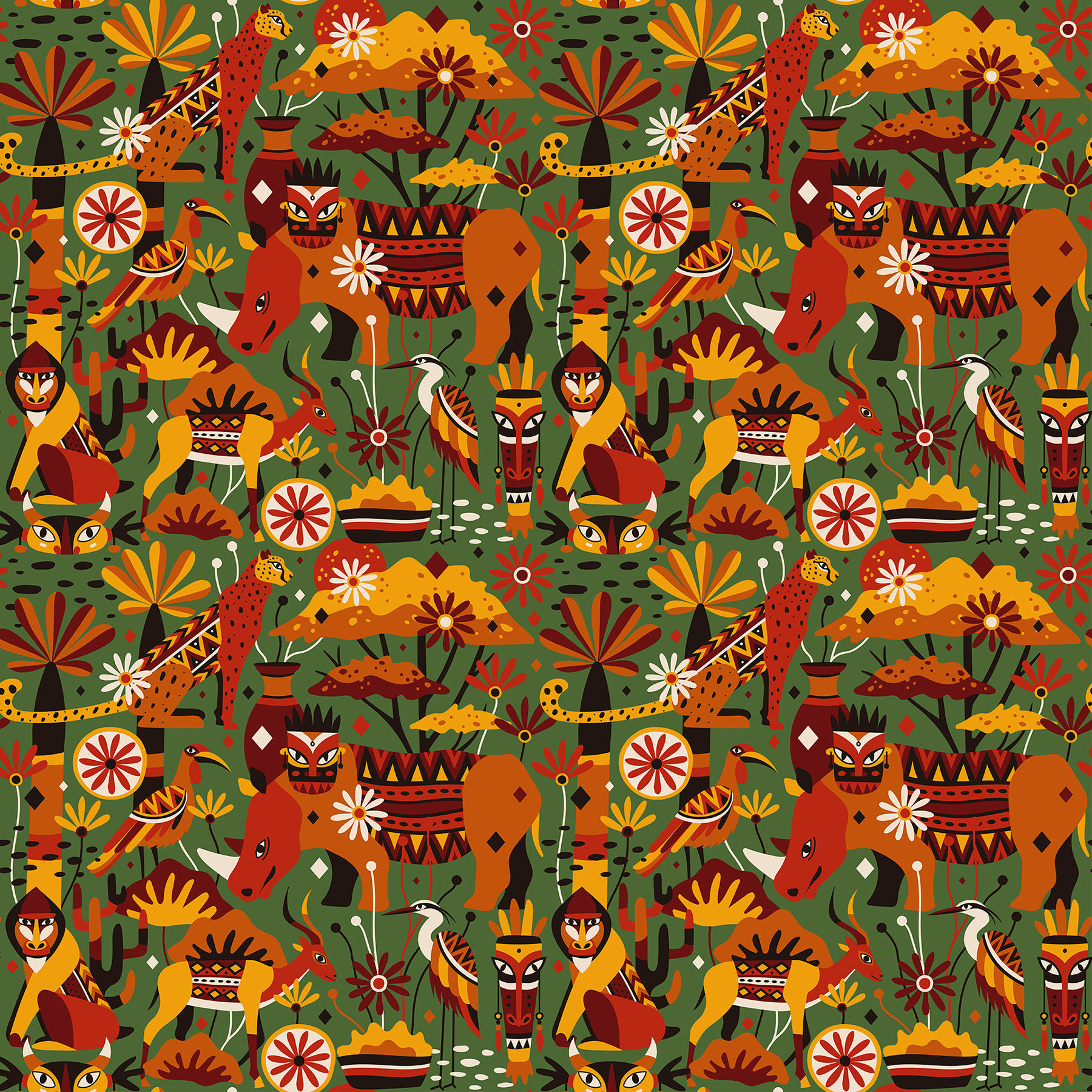 AFRICAN WLDLIFE graphic pattern Surface Pattern vector art african pri.jpg
