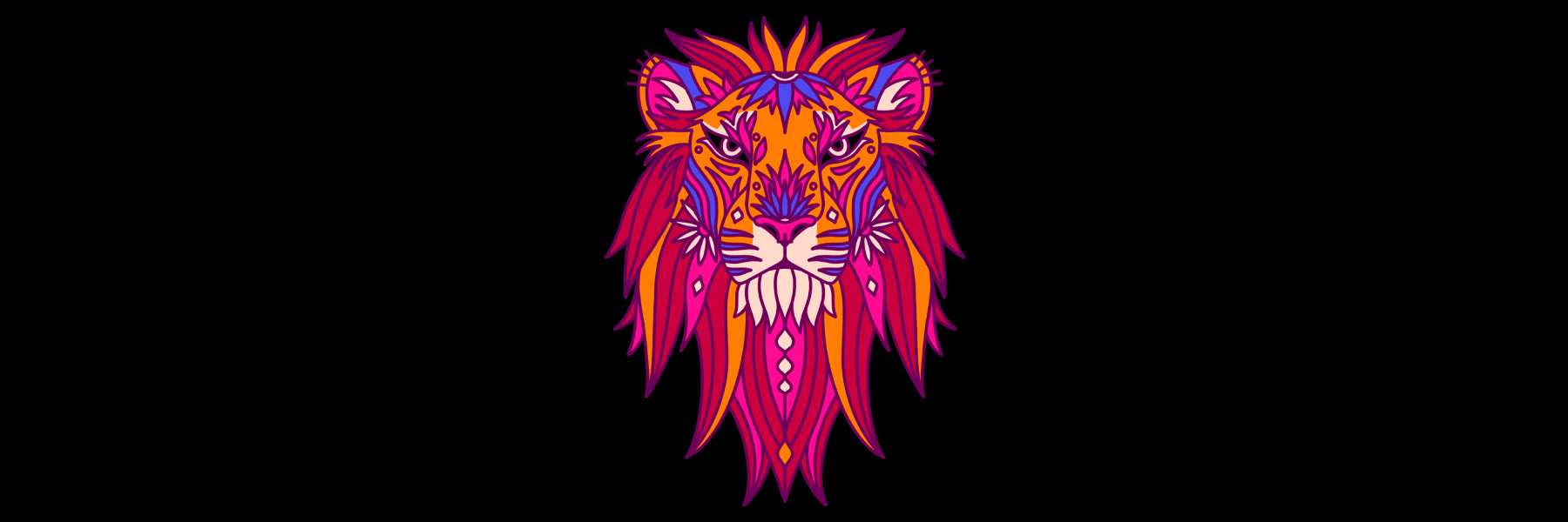 animals endangered Indian art lion pattern design  tiger Vector Illust (6).jpg