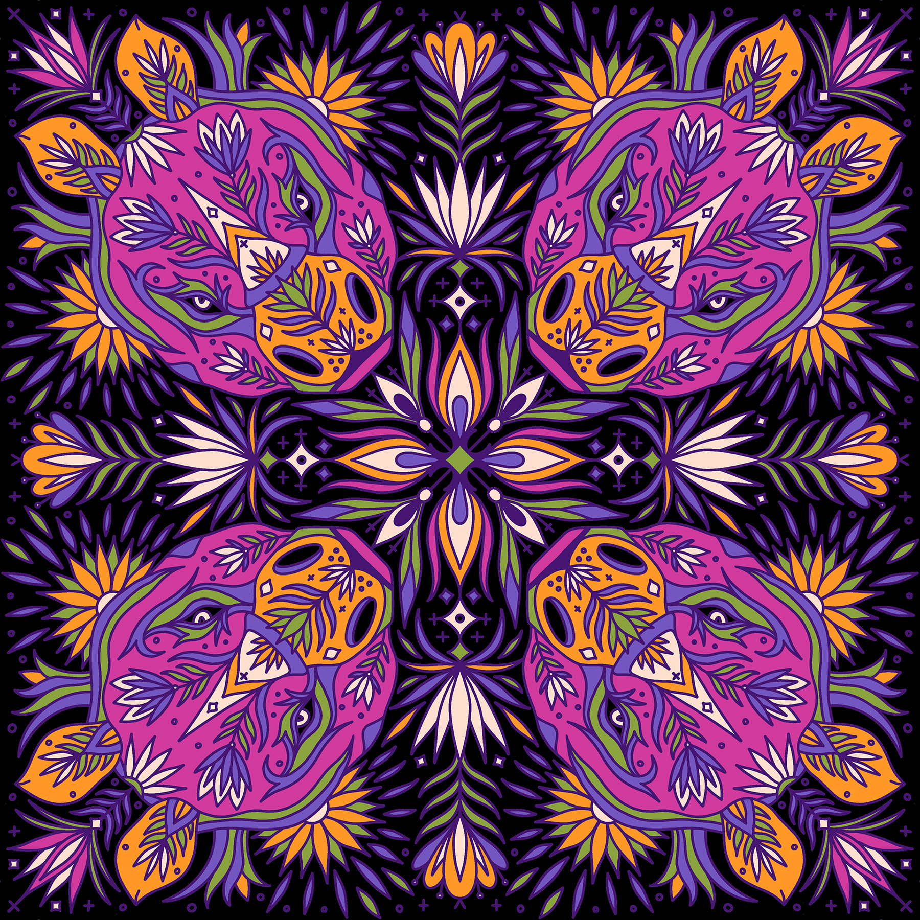 animals endangered Indian art lion pattern design  tiger Vector Illust (15).jpg