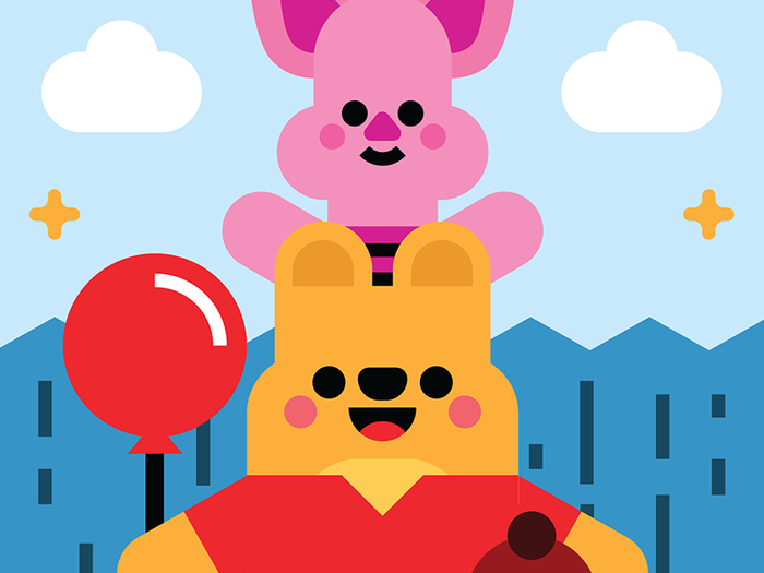 Winnie the Pooh Day bear character cute disney illustration piglet vec.png