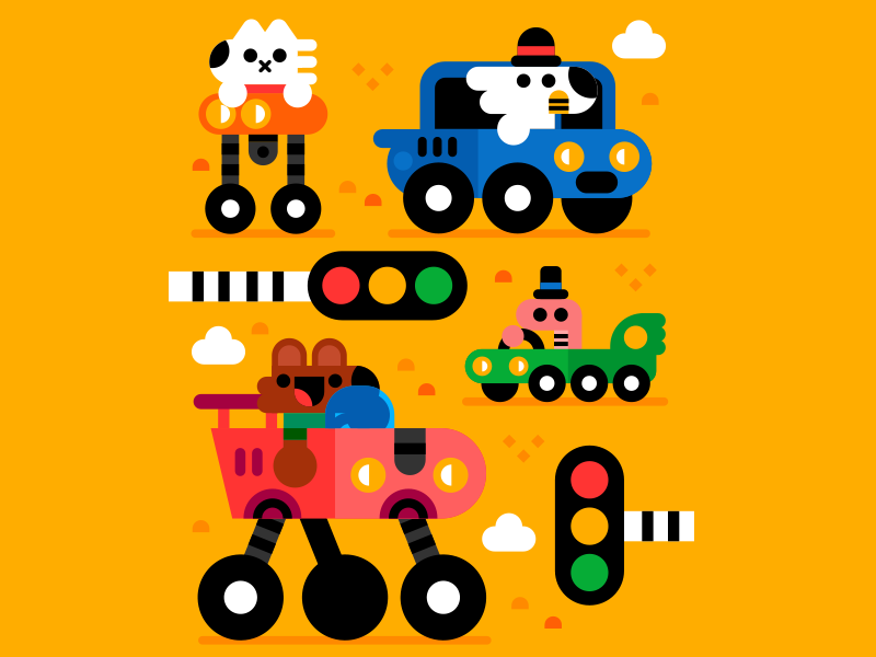 Vroom vroom! animals bear book cars cat cute dog illustration illustra.png