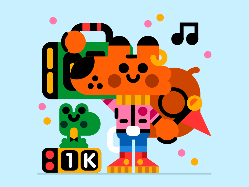 1K MAGIC 1k animals character cute followers fox frog illustration ill.png