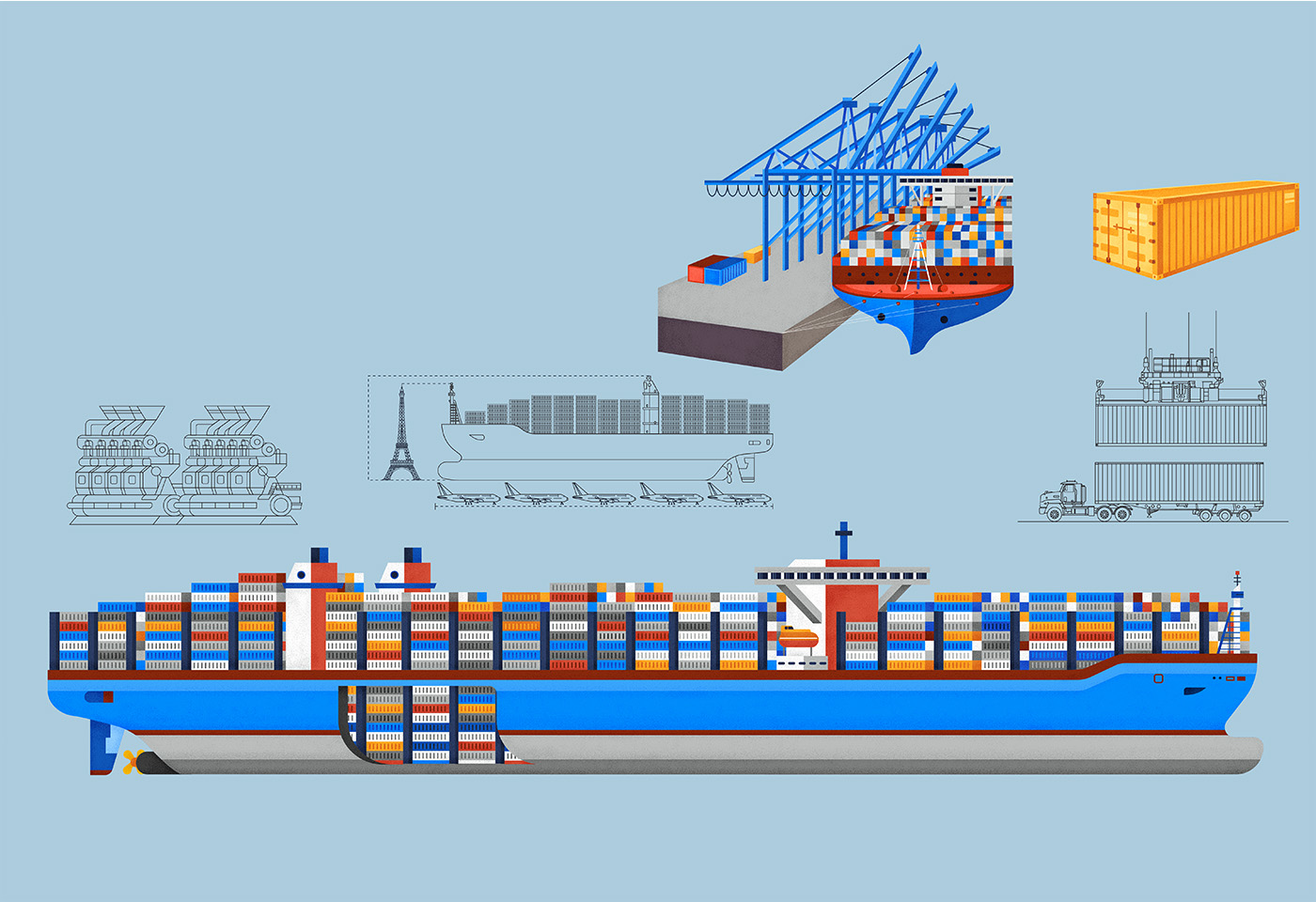 technical ILLUSTRATION  Perspective Ocean liner trains construction te (5).jpg