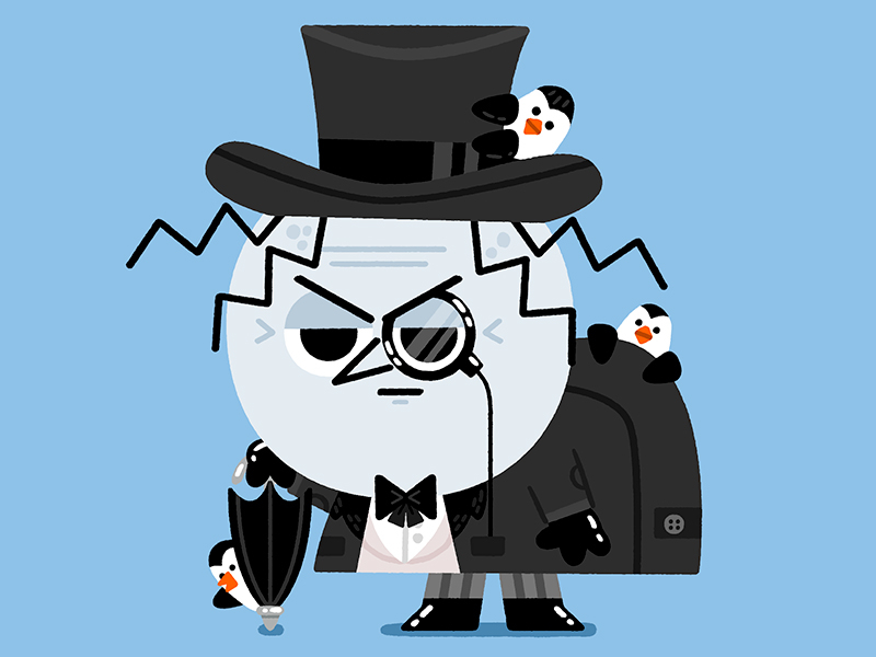 Penguins batman cute doodle drawing fun happy illustration illustrator.jpg