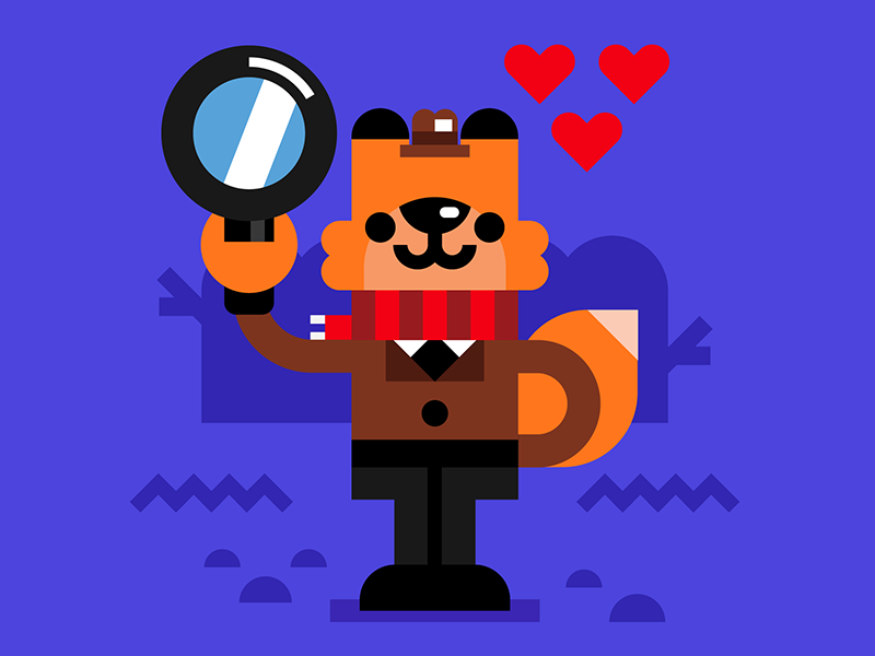 Foxy valentine animal bright character cute detective fox illustration.png