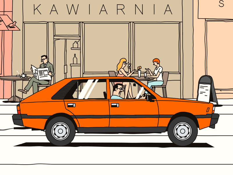 MUBI Prince TV Ad ad animation car city illustration polonez prime pri.png