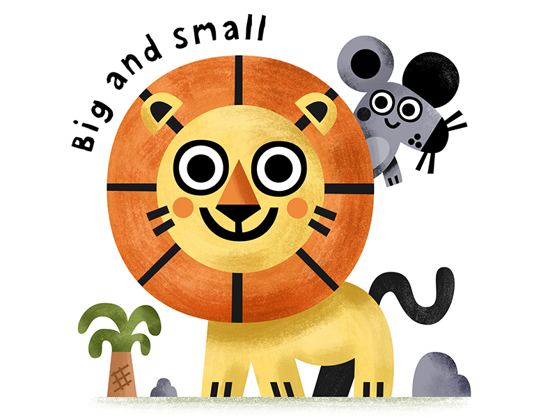 Big and small animals book illustration illustrator kidslit lion mouse.jpg