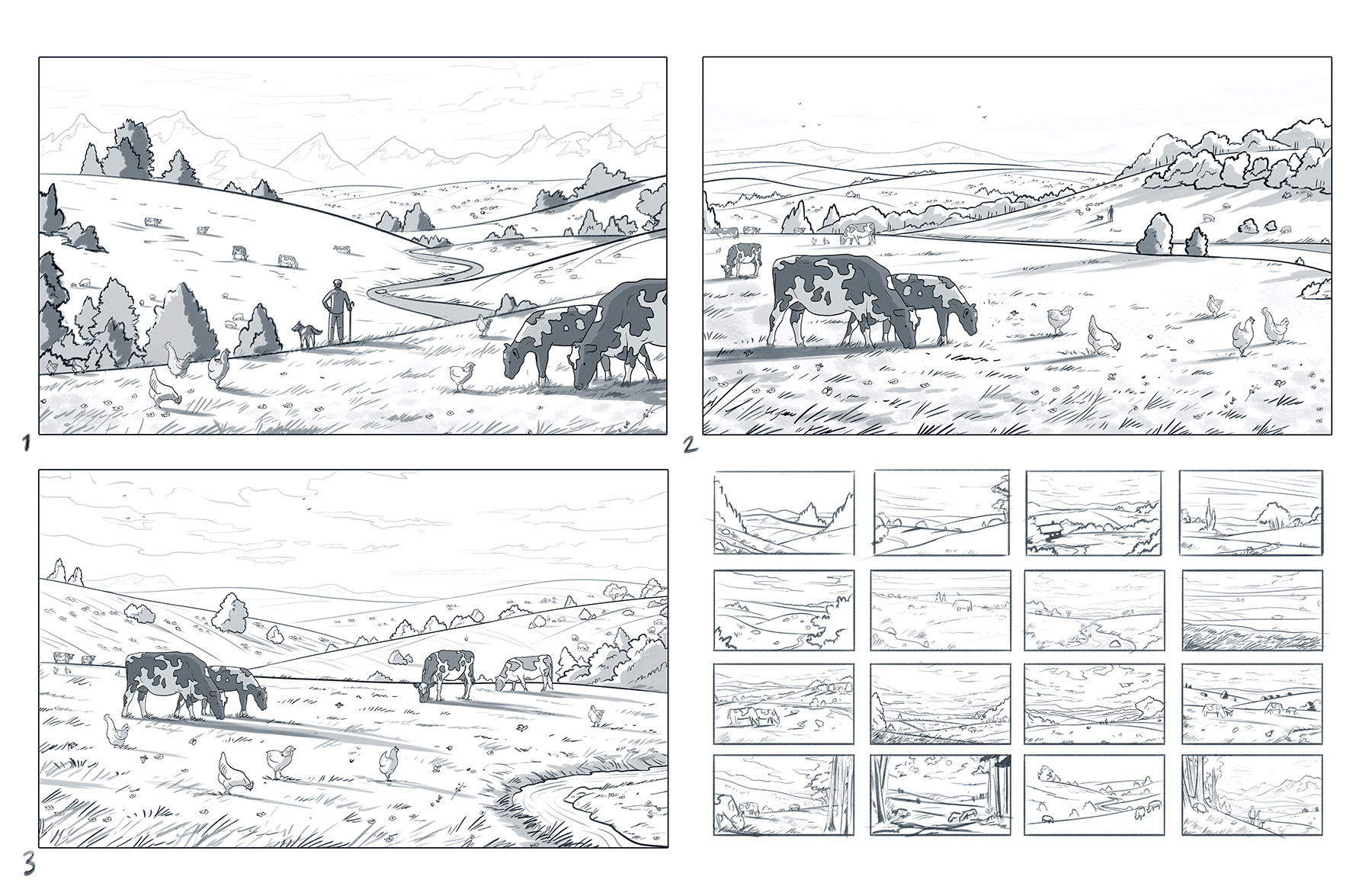 cows delivering food farms green ILLUSTRATION  illustration landscape (4).jpg