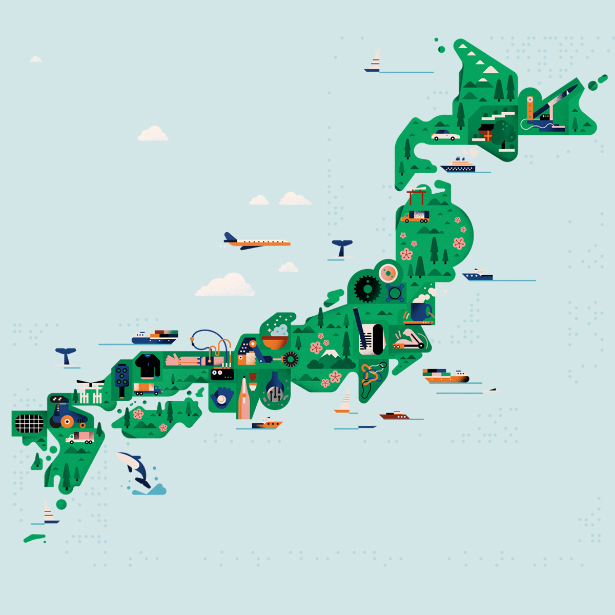 Cities cityscape illustrated map Landmark Landscape map (2).jpg