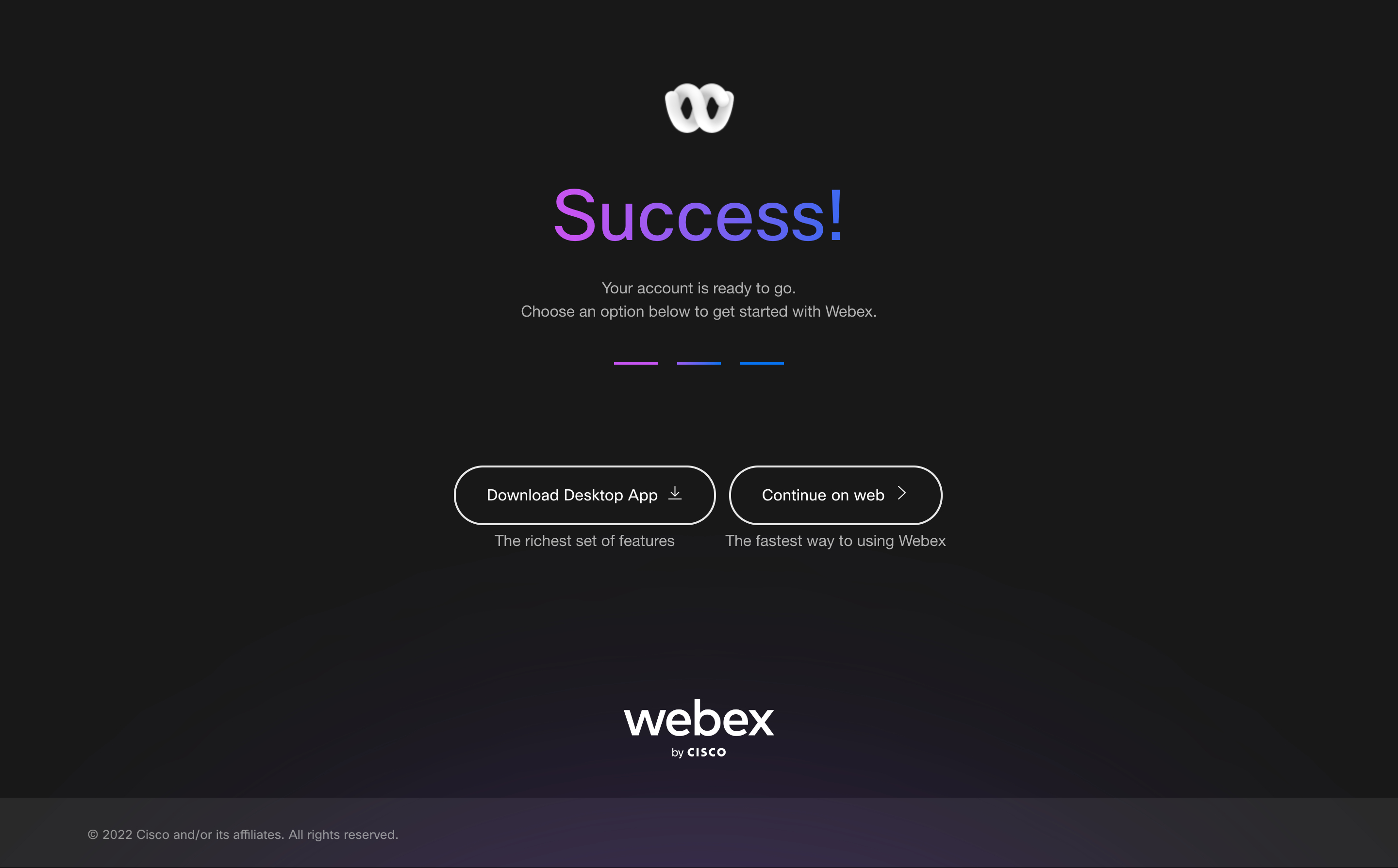 深色 Success 成功页配渐变标题